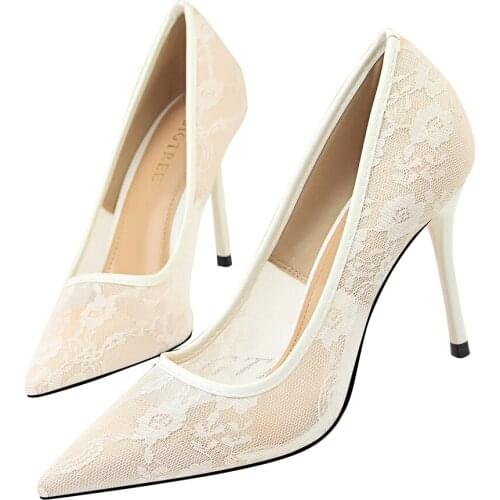 High heels, womens shoes, thin heels, high and surface toothed lace-up slit