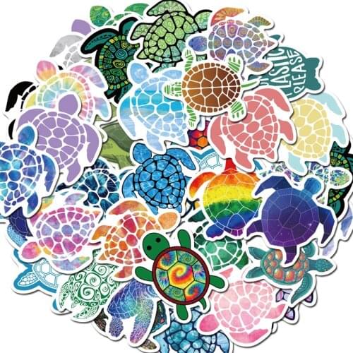 40pcs Colorful Funny Sea Turtle Stickers For Kids Toy Waterproof Pegatinas To DIY Moto Bicycle Scooter Car Anime Decals Sticker