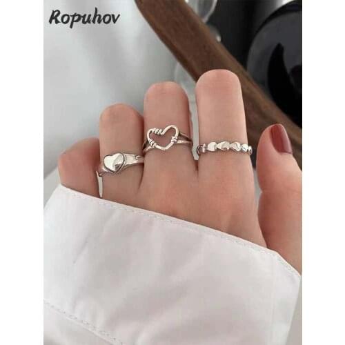 Ropuhov 2021 New 925 Silver Korean Fashion Jewelry Woman Gift Retro Opening Adjustment Ring Celebrity Bling Wholesale