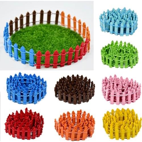 10pcs Multicolor Mini Fence DIY Fairy Garden Barrier Wooden Craft Moss Lawn Decor Miniature Landscape Decoration Accessories