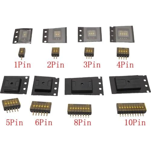 2/5 Pcs 1-10 Pin DIP Switch 1.27mm Pitch SMD SMT Slide Type Switch 1/2/3/4/5/6/8/10 P Black Dip Switch SMD SMT Slide Type Switch