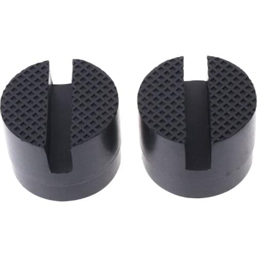 2 Pcs Black Rubber Pad Car Auto Slotted Frame Rail Hydraulic Floor Jack 50x37mm