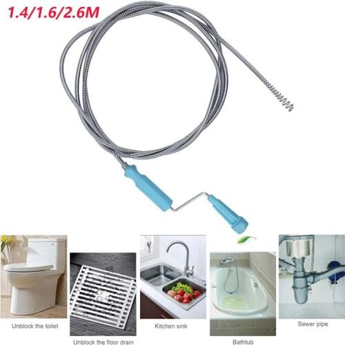 260cm Unblock Sink Cleaner Dredging Tool Kitchen Snake Hair Catcher Clog Remover Spring Sink Pipe Dredging Tools Accessories