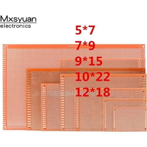 5PCS/LOT 5*7CM 7*9cm 9*15cm 10*22cn 12*18cm Single sided universal plate Bakelite experimental board 2.54mm hole PCB