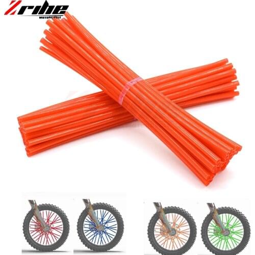 72Pcs Motorcycle Motocross Dirt Bike Wheel Rim Spoke Skins Covers Wrap Decor Protector Kit for Honda Yamaha Aprilia kawasaki