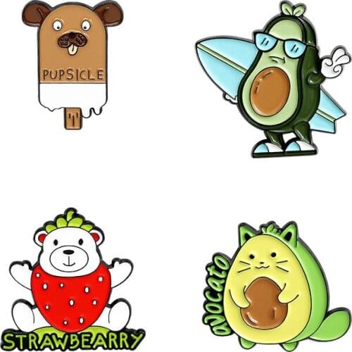 Avocado Lapel Pins Anime Badges Womens Cute Brooches For Backpack Metal Decorative Badges Hijab Pins Mini Brooch For Clothes