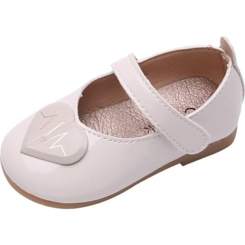 Baby Spring and Autumn Shoes Girls Small Leather Shoes Baby Girls Princess Flats Soft Bottom Love Childrens Toddler Shoes