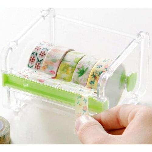 Adhesive Tape Dispenser Office Desktop Paper Stationery Masking Tape Holder Storage Organizer Dispenser