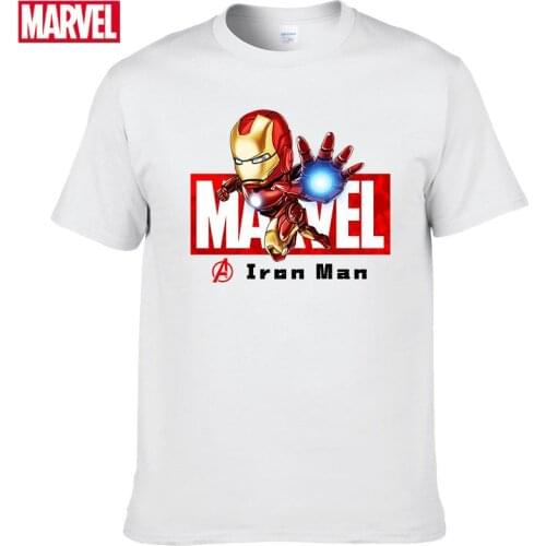 Marvel The Avengers 'Tony' Stark Iron Man Short sleeve tee Mens shirts Summer T-shirt cotton graphic t shirts 2021 Tops #32