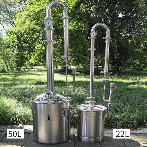HOOLOO Household Stainless Steel Brewing Distiller 22L/50L Small Vodka Brewer Machine Pure Copper Mesh Distillation Machinery