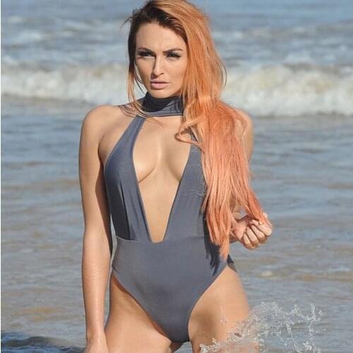 JWAINCKD 2018 New Sexy One Piece Swimsuit Women Swimwear Monokini Swim Suit Bodysuit Bathing Suit Mujer Halter Beach Wear Female