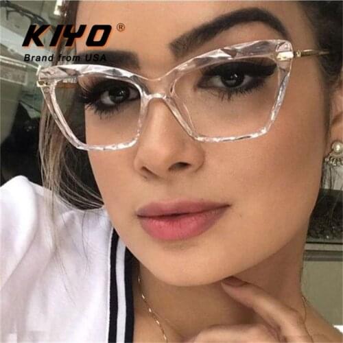 KIYO Brand 2020 New Women Men Fashion Optical Frame Metal Eyeglasses Frames Square Spectacles Glasses High Quality Eyewear D2500