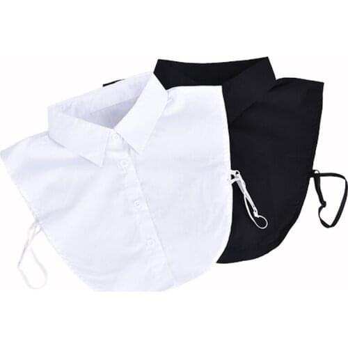 Classic Women Detachable Lapel Fake Collar Ruffles Lace Cotton Shirt Fake False Collar Blouse Removable False Half Shirt Blouse