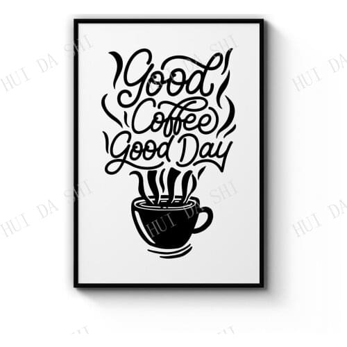 Coffee Quote Minimal Kitchen Cafe Style Wall Art Print Poster or Canvas Artwork