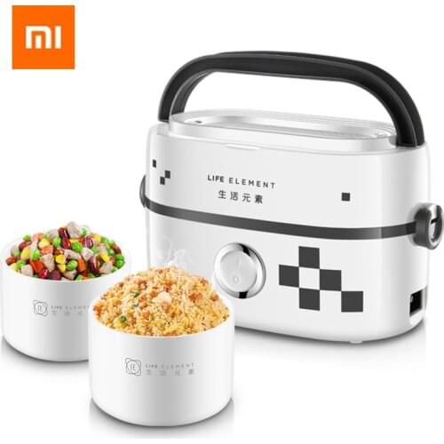 Xiaomi Life Element Plug-in Electric Heating Insulation Lunch Box Automatic Heat Cooking Rice Cooker Portable Lunch Box 2 Bowls