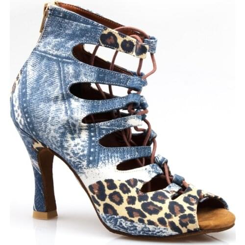 Leopard Dance Shoes Hand Made High Quality Latin Dance Boots