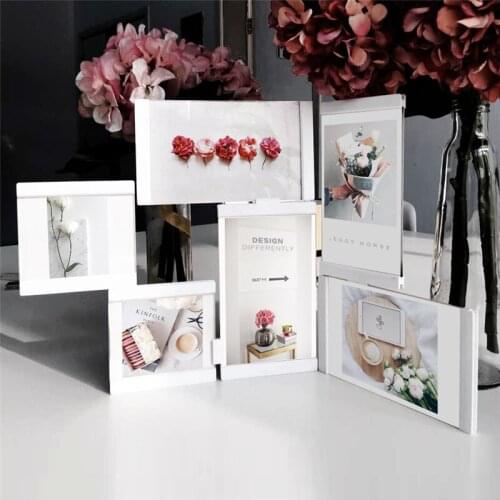 Multifunctional Collage Photo Frames Set With Suction Cube Multi-frame Picture Frames White Photo Frames Home Decor Transparent