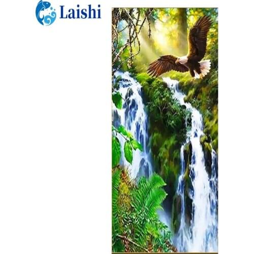 5D DIY Full Round Drill Diamond Painting Nature landscape painting waterfall eagle Cross Stitch Kit Embroidery Craft Rhinestone