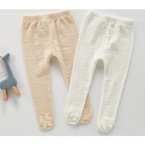 Newborn Baby Pant Clothes Cotton Girls Pantyhose Fashion Infant Legging Babies and Toddlers with Foot Bottoming Socks 0-24M