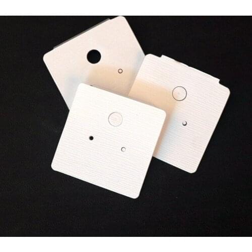 Wholesale 200pcs/lot 3*5cm Fashion Thick Jewelry White Plastic Custom Jewelry/Earring Packaging Display Cards Paper Stud Hooks