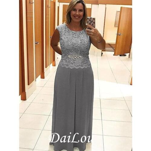 A-Line Scoop Cap Sleeves Beading Floor-Length Floor-Length Mother of the Bride Dress 2021