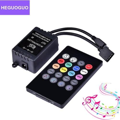 20 key Music RGB Controller Black Sound Sensor Audio Remote Control DC12V RGB LED Controller For 5050 2835 RGB LED Light Strip
