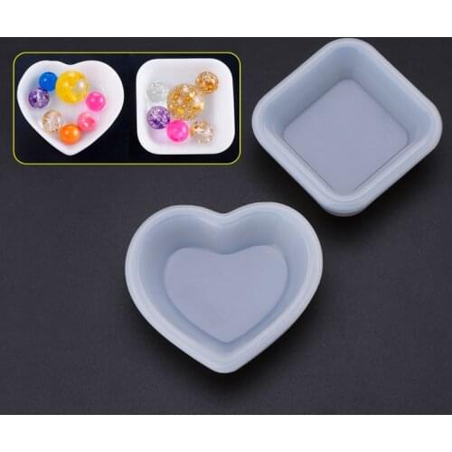 DIY Silicone Mold Heart Square Molds DIY Jewelry Making Cake Decoration Crafts Disc Plate Epoxy Resin Decorative Geometric Charm