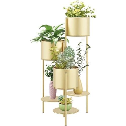 Nordic Folding plant stand indoor Light Luxury metal plant shelves flowerpot storage rack folding Home shelf Organizer
