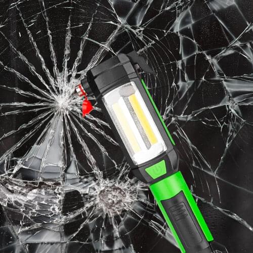 2 in 1 COB LED Flashlight Car Emergency Tool Magnetic Work Light USB Rechargeable Torch Hook Clip For Camping Working Repairing