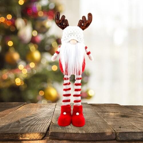 Unique Christmas Drop Ornaments Long Legs Elf Doll Plush Pendant Christmas Tree Decoration Home Festive Party Gift