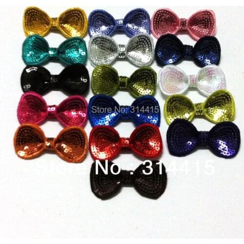 Top Quality 2.5" sequin bows, hair bows, 64pcs/lot, 16colors, free shipping
