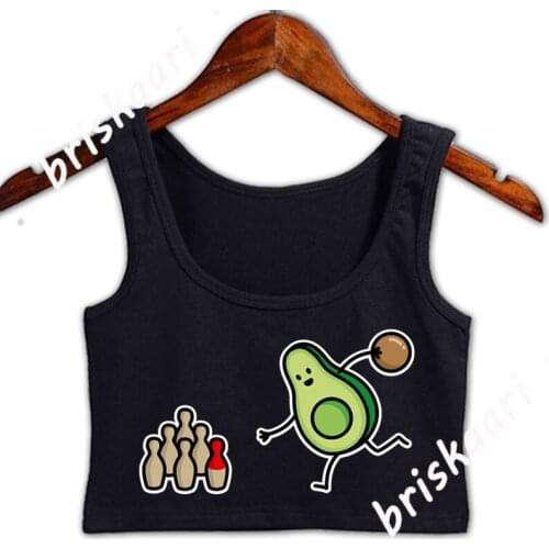 Funny Skittles Avocado Cartoon Skittle Player Gift Crop Top Plus Size 3xl Gents Vintage Tops Sunlight For Girls Graphic Vest