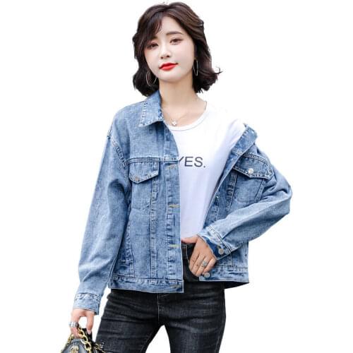 Embroidered Denim Jacket Ladies 2021 Spring And Autumn New Short Female Cowboy Jackets Korean Loose Jeans Coat Womens Top L691