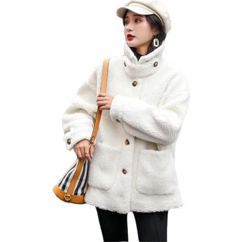 New sheep shearing coat ladies granules velvet short fur one lamb fur grass Parker jacket womens clothing