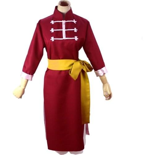 2018 Gintama Silver Soul Kagura Cosplay Costume Women Short Sleeves Cheongsam the Chinese Dress Pants Kimono Uniform Suit
