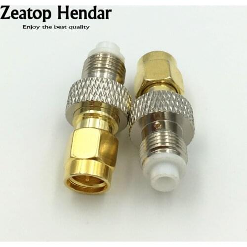 2Pcs Brass SMA Male to FME Female Jack RF Connector Straight Wire SMA-K to FME-J Connector Mini Jack