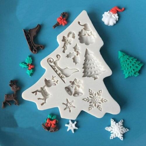 3D christmas decorations Silicone Fondant Mold Chocolate Party DIY Fondant Baking Cooking Cake Decorating Tools Silicone Mold