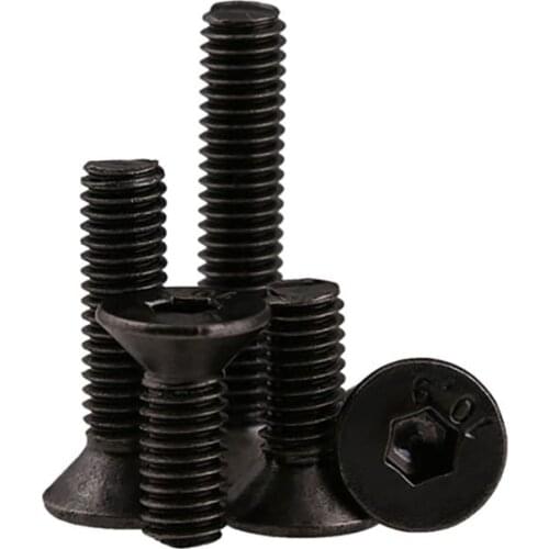 5/10/20/50/100Pcs 10.9High Tensile Socket Countersunk Screws Bolt Allen Key M2M2.5M3 Black Nickel