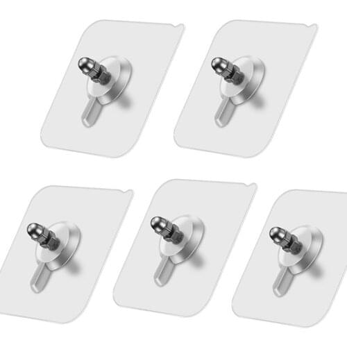 5Pcs Punch-Free Non-Marking Screw Stickers Picture Wall Hook Invisible Traceless Hardwall Drywall Picture Self-adhesive Hanging