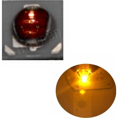 50PCS/lot 1W 3W 3535 SMD High Power Amber Yellow LED diode Chip light emitter yellow 590NM to 595NM instead of CREE XPE XP-E led