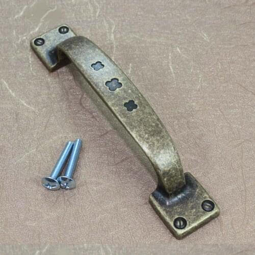 96mm vintage distress furniture handles bronze kitchen cabinet drawer pull knob antique brass dresser cupboard door handles 3.8"