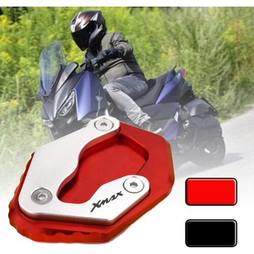 Motorcycle Accessories CNC Aluminum Side Stand Extension Pad Support Kickstand Plate Set For Yamaha XMAX 125 250 300 2017-2019