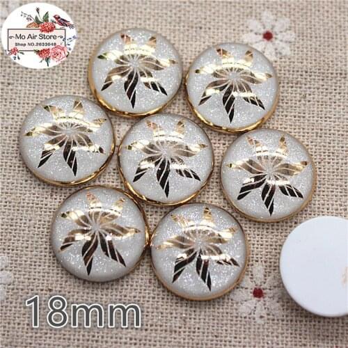 12/14/18mm shiny flower delicate Buttons Home Garden Crafts Cabochon Scrapbooking DIY Accessories