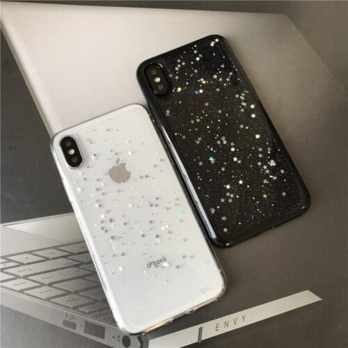 Shining Powder Sequins Phone Case For iphone X XS Max XR Cover For iphone 7 7Plus Cases Fashion Glitter Bling Covers Black&White
