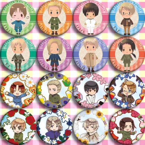Brdwn Axis Powers Hetalia APH Austria American Italy Germany French Prussia Britain China Cosplay Badge #F