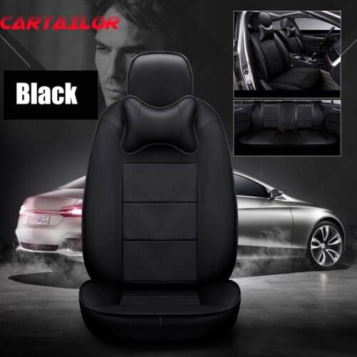 CARTAILOR Cowhide Leather Cover Seats Car Accessories for Jeep Cherokee 2017 2016 Car Seat Covers Protection Red Black Full Sets
