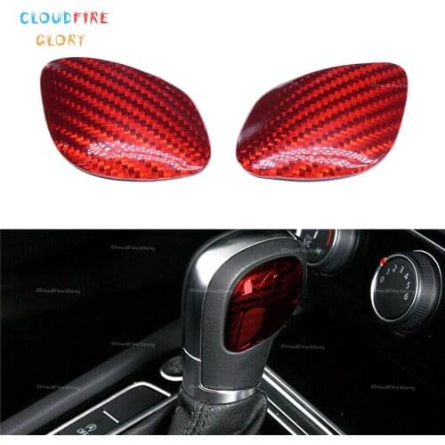 CloudFireGlory Gear Shift Knob Badge Emblem Cover Carbon Fiber For VW Polo 11-2018 Golf 2011-2019 Tiguan 2012-2017 CC 2011-2019