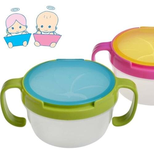 Baby Double Handle Snack Box Bowl Biscuits Candy Snack Cans Baby Like Edible Safety Dinnerware Babies Food Container