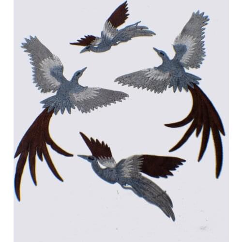 DIY 4pcs/set phoenix bird The embroidery patch applique for Dress skirt parches termoadhesivos para ropa parche bordado