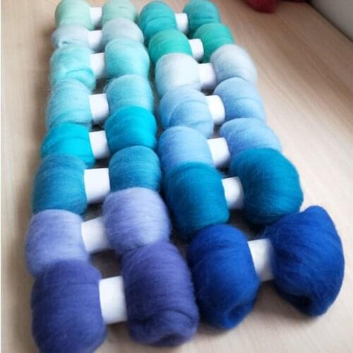 WFPFBEC 150g 10g/color wolvilt feltro mixed naaldvilten lana merino wool fibre roving for needle felting doll diy crafa feutrine